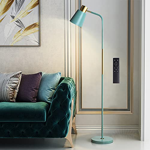 ACMHNC Stehlampe Wohnzimmer LED Dimmbar, 12W Industrial Stehleuchte Mit Fernbedienung, 2 in 1 Modern Standleuchte Leselampe Höhenverstellbar, 1200LM, Für Schlafzimmer, Büro, 360 ° Drehbar,Grün