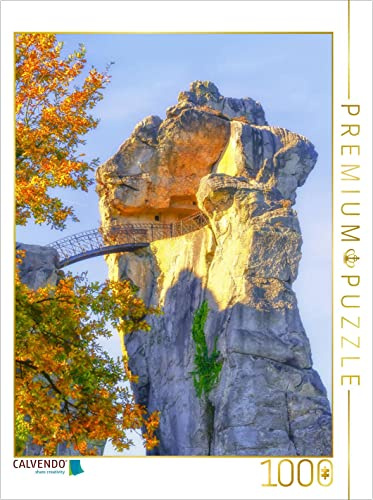 CALVENDO Puzzle Mysteriöser Charme vom 40Meter hohen Sandsteinfelsen, Externsteine | 1000 Teile Lege-Größe 48 x 64 cm Foto-Puzzle für glückliche Stunden