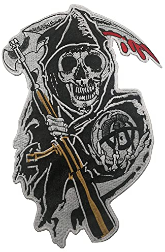 Sons of Anarchy Sensenmann Totenkopf Punk Rocker Rider Motorrad Biker Patches bestickt Nähen Applikationen dekorative Abzeichen