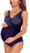 VIVISENCE Maillot De Bain Une Pièce pour Femmes Enceintes 3503, Bleu Marine,38