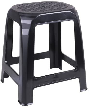 AC-Déco Tabouret en Plastique - L 41 X L 36 X H 46 Cm - Noir
