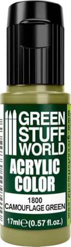 Green Stuff World Acrylic Pints | Modeling Colours 17ml Dropper (Camouflage Green)