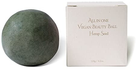 ERIGERON All-In-One Vegan Cruelty-Free All Natural Ingredients Handmade Hemp Seed Oil Shampoo Bar with Zero Waste Box Packaging