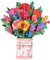 Pop-Up Blumenkarte für Mama, 24,8 x 24,8 cm 3D Blumen Klappkarte zum Muttertag, Blumenstrauß Karte mit blanko-Umschlag für Geburtstag, Muttertag, Jahrestag (Rosen)