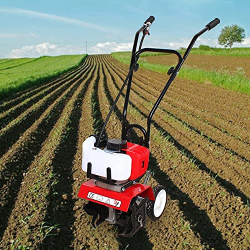 Handbetriebene Gartenhacke, 52 CCM 2-Takt-Gas-Motorhacken, für Garten und Rasen, Graben, Unkrautbeseitigung und Bodenbearbeitung