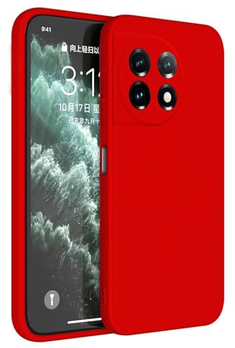 Topme Handyhülle Hülle Fur OnePlus 11 5G (6.7 Inches) Case Schutzhülle, Hautschutz Aus TPU Silikonhülle - Chinarot