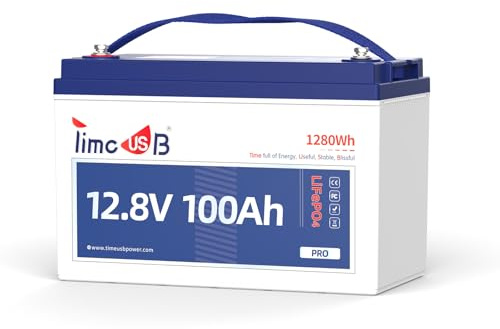 Timeusb 12V 100Ah Gruppe31 LiFePO4 Batterie,1280Wh für Wohnmobil | 100A BMS,15000 Zyklen,Wasserdicht nach IP65,Lithium Akku für Trolling Motor,Marine und Solar