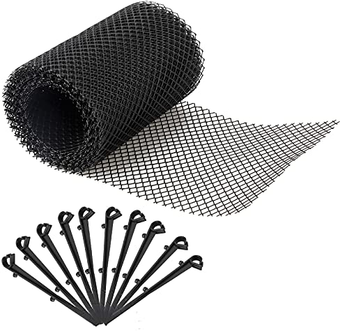 Dachrinnenschutz Matte, 18CM x 6M Gitter Abdeck mit 10 Befestigungsclips, Laubschutz Dachrinne Schutz Laubfang Laubstop
