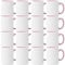 Acen Merchandise Lot de 504 tasses à sublimation sans impression en céramique de qualité supérieure - Gobelets à sublimation avec encre (504 pièces, intérieur et anse rose)