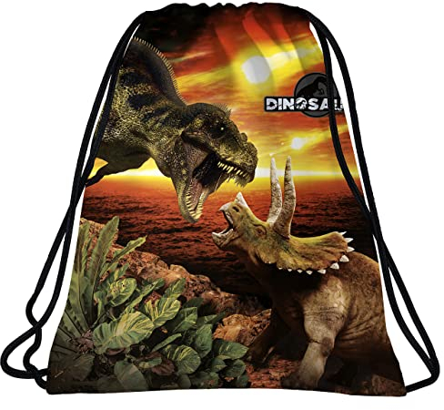 Derform Dinosaurier T Rex Kinder Turnbeutel Sportbeutel Rucksack Sporttasche Dino Giganotosaurus