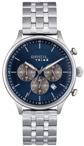 Breil Uhr Herren, Armband aus Stahl, Gehäusedurchmesser 42 cm | Sammlung CLASSY, Uhrwerk Quartz Analog, Wasserbeständig bis 50 Meter, Schmuck als Geschenkidee Herren