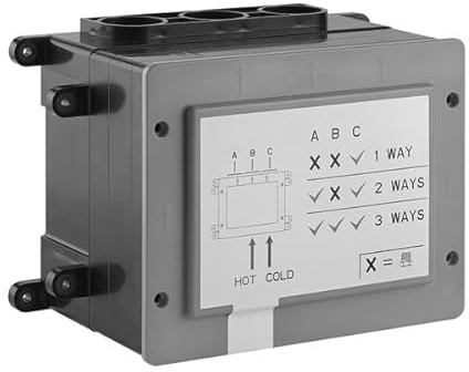 Gessi Unterputz-Körper 1/2 für Thermostat mit Tasten-Bedienung zur horizontalen Montage, mit Rückflussverhinderer, Filter und Vorabsperrung, Druck, Nicht eigensicher, 63001031