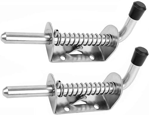 2 Chiavistello per cancello - 128 mm Bullone della porta - Chiavistello a molla per cancello - bullone per porta scorrevole,chiavistello per porta cancello zincato per tutti i tipi di porte e finestre