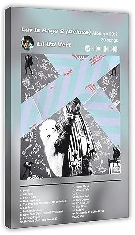 VOLBOZ Lil Uz Poster & Vert Luv Is Rage 2 Deluxe 2017 Musikalbum Cover Kunst Poster Leinwand Poster Schlafzimmer Dekor Sport Landschaft Büro Zimmer Dekor Geschenk Rahmen-Stil 20 x 30 cm