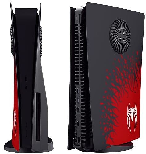 Spider PS5 Façade avec grilles d'aération de rechange pour Playstation 5 Disc Edition