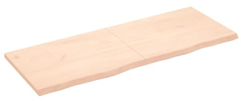 vidaXL Tischplatte, Schreibtischplatte mit Naturkante, Holztischplatte für Esstische Couchtische, Esstischplatte Couchtischplatte DIY Platte, Massivholz Eiche Unbehandelt