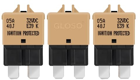 Gloso Disjoncteur Fusibles à lames Réinitialisation manuelle Standard Le bateau Camion Voitures 5 AMP 3 paquets E39