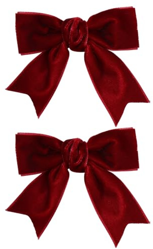 Fermaglio per capelli con fiocco in velluto rosso scuro, 7,6 cm, graziose mollette a coccodrillo per San Valentino, accessori decorativi per bambini, ragazze, donne, regalo di Natale