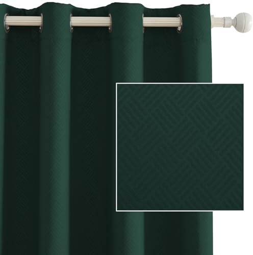 Ystyle Lot De 2 Rideau Occultant, 140x260 CM, Rideau Thermique Isolant Anti Froid et Chaleur À Oeillets, Isolation Lumiere Anti UV Decoration pour Maison Chambre Salon Intérieurs, Verde Scuro