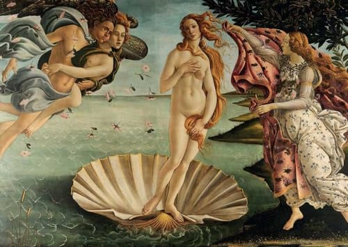 Renaissance Kunstpostkarte: Sandro Botticelli Die Geburt der Venus - Mythologisches Meer & Muschel Motiv, Vintage Wanddeko für Sammler