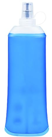 Botella de agua plegable, bolsa de agua potable, vaso de agua ligero, termo plegable de 450 ml, contenedor de agua plegable, bolsa de agua plegable para caminar y acampar