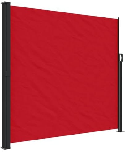 vidaXL Seitenmarkise, Wandmarkise mit PU-Beschichtung, Sichtschutz für Balkon Terrasse Garten, Windschutz Markise, Ausziehbar Rot Polyester