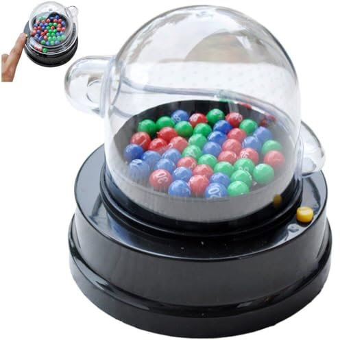 Abbdbd Machine à Boules Porte-Bonheur électrique, Mini Machine de loterie, Machine de Bingo portative avec Boules, sélecteur de numéros Chanceux, Machine à Boules de Loto