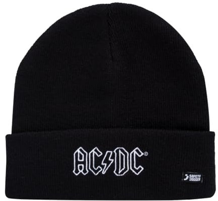SAFETY JOGGER Strickmütze Herren und Frauen – Nevada - Unisex Beanie ideal für die Arbeit im Freien, Mütze mit Umschlag Und AC/DC Logo, Schwarz