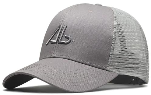 YUEZHAN Herren Kappe Hut Große Kopf Mann Plus Größe Mesh Baseball Kappe Damen Sonnenhut Erwachsene Baumwoll Kappen 56-60Cm Meshgray Label