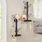SONGMICS HOME Wandgarderobe 2er Set, pro Regal mit 7 Haken, Garderobe in Baum-Form, Kugelknöpfe, für Kleidung, Hüte, Taschen, tintenschwarz RCR036B01