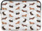 SKYSHU Housse Pochette Ordinateur Portable Matelassée en Polyester pour Ordinateur Portable de 13 à 14 Pouces Motif Teckel Mignon