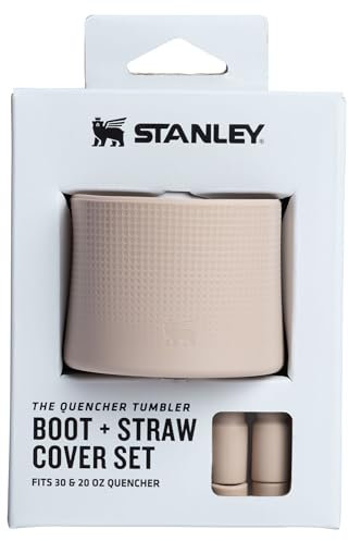 STANLEY Quencher Boot Straw Cover Sand Bota y Pajita, Unisex, Arena, For 30/20 oz