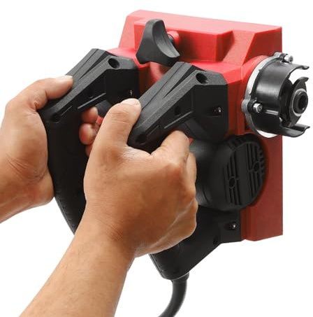 Betonschleifer Walzenfräse 1680W 4000U/Min Einstellbare Tiefe Wand Schleifer Mauerfräse Putzfräse für Harten Oberflächen，Kitt, Kalkfarbe, Farbe, Zement, Stuckwänden und Farben verwendet werden (Rot)