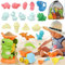 Ulikey Sandspielzeug Set, Sandkasten Strand Spielzeug Set in Wiederverwendbarer Netzbeutel, mit Dino Sand Formen und Spaten Schaufel, Wasser Spielzeug, Badespielzeug für Jungen und Mädchen