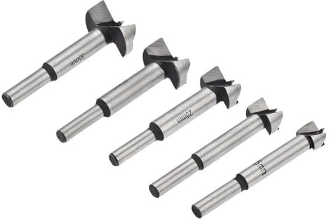 HUTBUVEAW Broca for Madera de 5 uds. De 15-35mm de diámetro. Vástago Redondo de aleación de carburo Negro