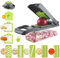 Vegetable Chopper, 14 in 1 Mandoline Slicer Adjustable Food Chopper Vegetable Cutter, 7 Replaceable Stainless Steel Veg Cutter with Hand Guard Julienne Grater for Cutting Onion Potato Fruit Salad