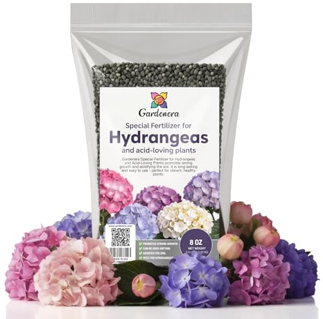 𝐁𝐄𝐒𝐓𝐒𝐄𝐋𝐋𝐄𝐑 Slow Release Hydrangea Fertilizer with Iron & Sulfur – Indoor & Outdoor Soil Acidifier for Miracle Growth [8 OZ]