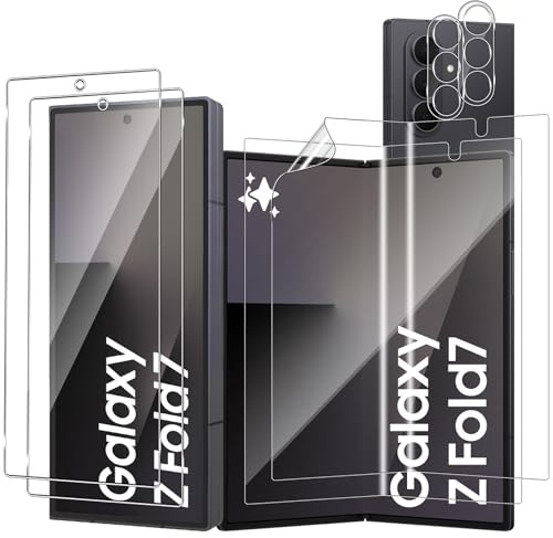 Lutree pour Samsung Galaxy Z Fold 7 5G Verre Trempé, 2+2+2 Pièces Interne TPU Protecteurs d'écran+ Avant Vitre Protection écran+ Caméra Arrière Protecteur, HD Anti-Rayures Film pour Z Fold7 5G