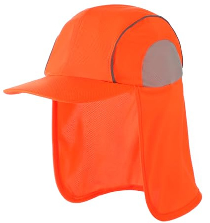 Arbeitshut mit Nackenklappe Reflektierende Sicherheitskappe Sonnenschutz Baseball Cap Warnschutz Basecap Nackenschutz Herren UV Schutz Cap Schnelltrocknend Kappe Atmungsaktiv für Anglern Outdoor