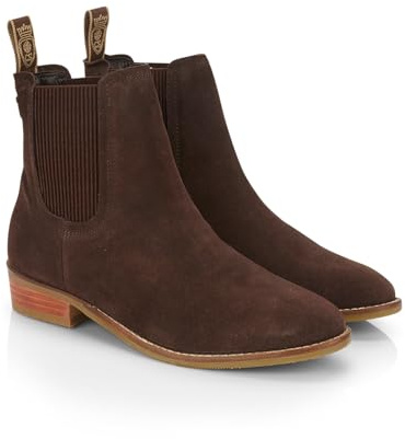 Catesby Zara Premium Suede Leather Womens Boots Comfortable Lightweight Chelsea Boots, Brown, UK 6