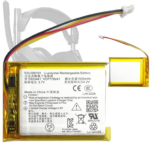 Aousavo 623441 533-000169 ersatz akku 533-000191 Kompatibel mit Astro A50 A20 Wireless Gamin Headset batteria