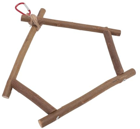 aqxreight Vogelschaukel, Sitzstange aus Holz, Stehendes Kletterspielzeug für Papageien und Wellensittiche