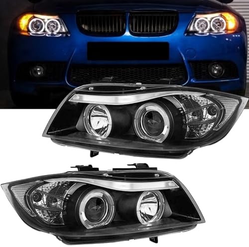 LED Angel Eyes Scheinwerfer Set für BMW E90/E91 3er 2005-09.2008 schwarz