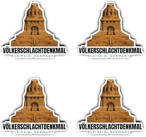 Aufkleber: 150 mm, 4 Stück - Völkerschlachtdenkmal Leipzig Germany Großformat Sticker