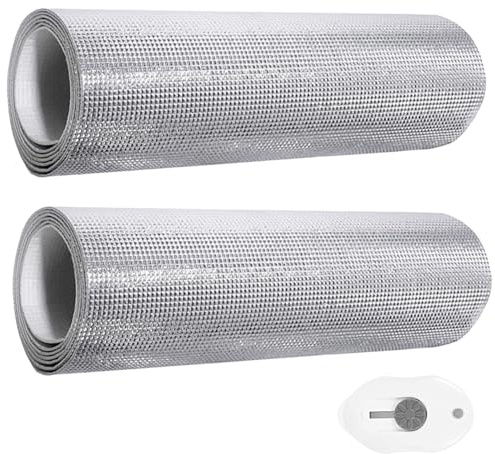 2 Stück Auto Hitzeschutzblech Auspuff Hitzeschutzmatte 30 x 100 cm Kleberücken, Hitzeschutzfolie Selbstklebend 1mm dick, Hitzeschutzplatte Aluminium für Auto, Auspuff & Motorsport