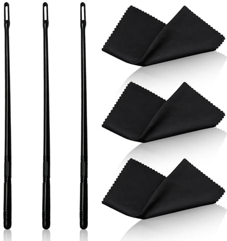 BaZuyunMd Lot de 6 nettoyeurs de flûte à bec - 3 bâtonnets de nettoyage pour flûte à bec - 3 chiffons de nettoyage pour flûte traversière - Pour l'entretien interne d'instruments tels que les flûtes à