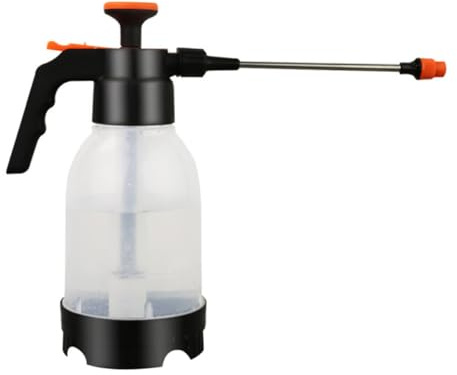 jojofuny Arroseur Manuel Jardin 1,2L Tige Rallongée Orange, Bouteille d'Eau Transparente pour Arrosage Domestique et Vaporisation de Plantes en Extérieur