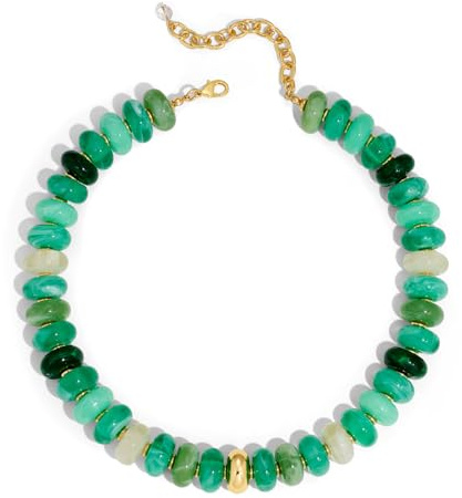 LILIE&WHITE Damen Halskette Multi-Color, Auffällige Perlenkette aus Hochwertigem Harz, Trendiger Retro-Schmuck mit Großformatigen Perlen für Freizeit Halskette