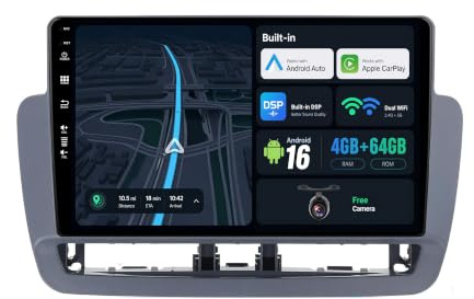 BXLIYER Android 16 IPS Autoradio Per Seat Ibiza (2012-2015) Navigation GPS Radio - 4G+64G - Senza fili CarPlay Android Auto - DAB Volante Dual-Band WiFi Bluetooth - 9 Pollici 2 Din - Camera