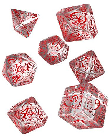 Q-Workshop ELV09 - Elvish Dice Transparent/Red (7)